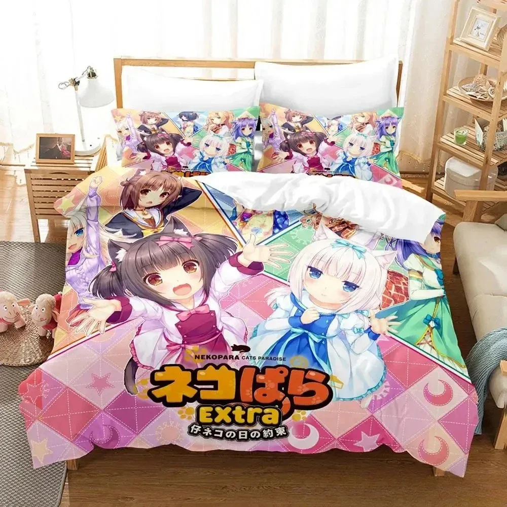 3D Print Anime  NEKOPARA OVA Bedding Set Single Twin Full Queen King Size Bed Set Adult Kid Bedroom Duvet cover Sets Anime Bed