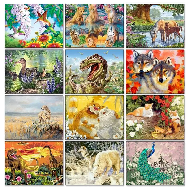 

Animal Colored Cat Frame Painting By Numbers With Frame DIY Acrylic Paint Unique Gift Oil Painting By Numbers Home Decoration Ar