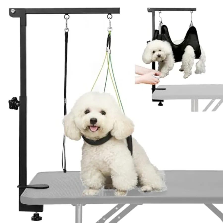 

Рука-держатель для груминга собак - 32-дюймовая рука-опора для груминг-стола с зажимом и петлей для крепления, без держателя для сидения, фиксатор для груминга для маленьких собак