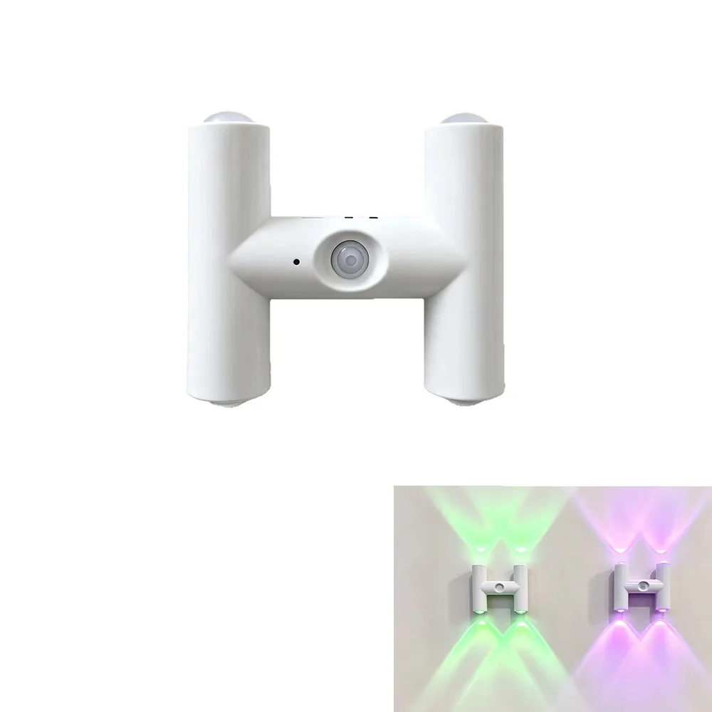 Rechargeable Motion Sensor Night Light 3/7 Colors Changing Magnetic Magnetic Wall Sconce H-shaped Up And Down Lighting