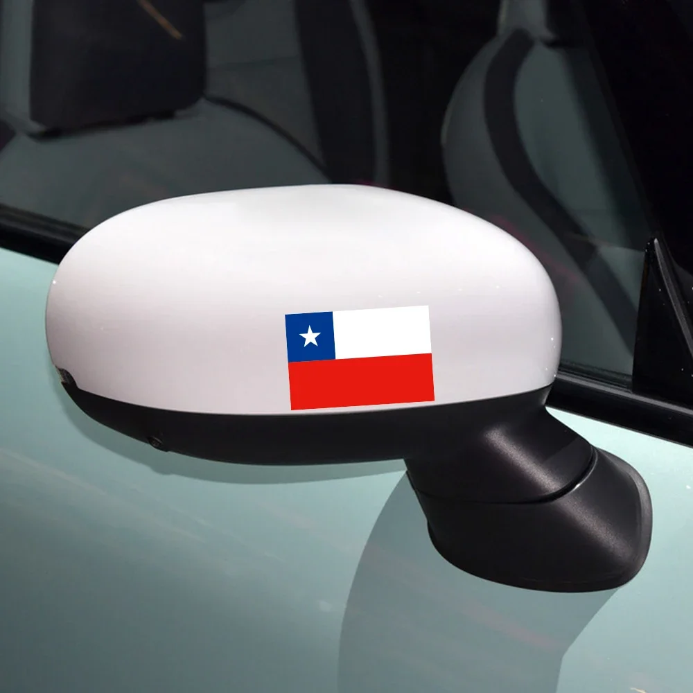 3Pcs Car Sticker PVC Chilean Flag Vinyl Decals Chile Motorcycle Auto Accessories For Toyota Hyundai Chevrolet Nissan Kia Suzuki