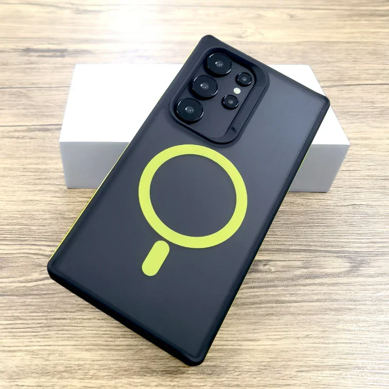 Stoßfeste Rüstungshülle für Samsung Galaxy S25 S24 S23 S22 Ultra Plus S25Ultra für Magsafe Charge Anti-Fingerabdruck Hard Full Cover