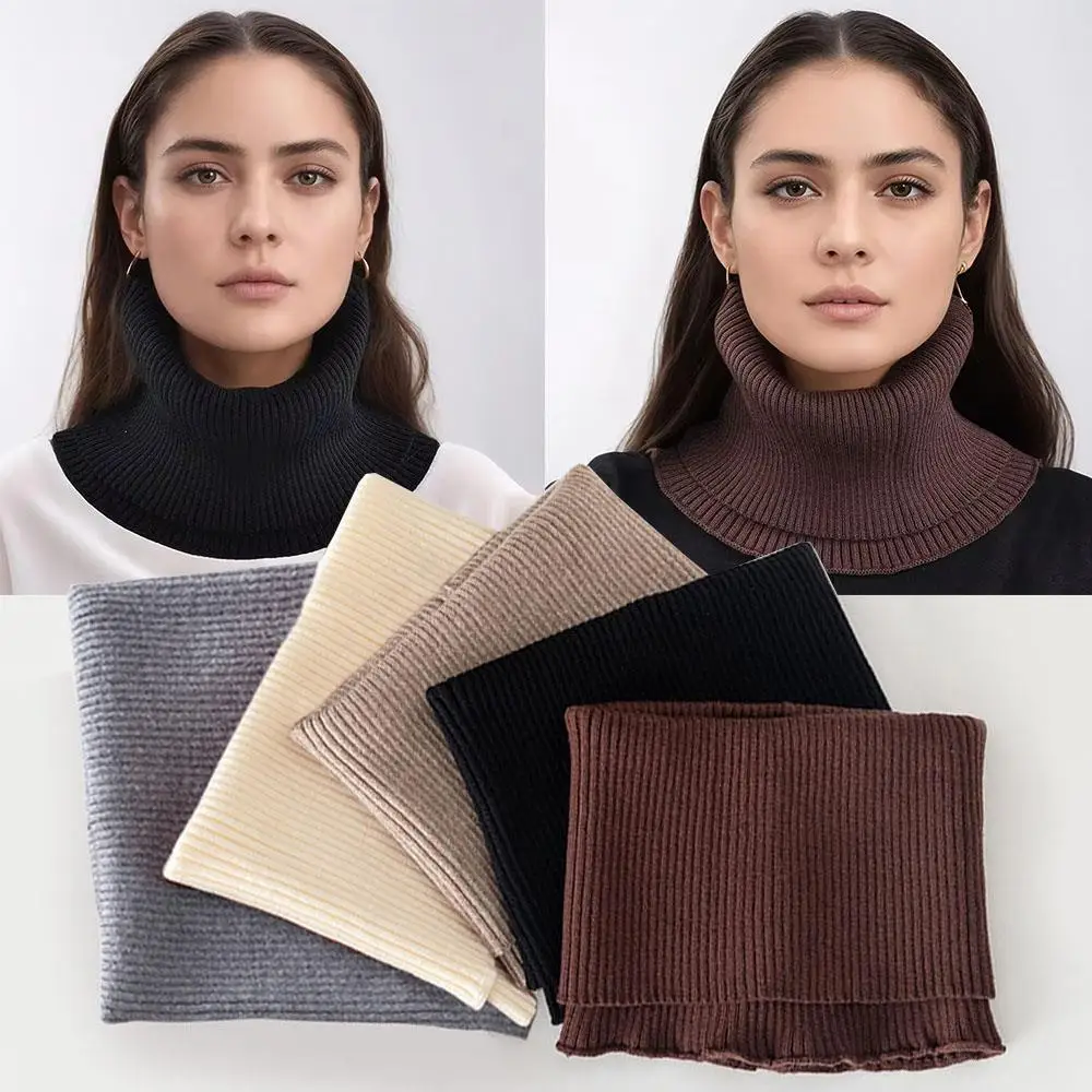 Woolen Wrap Turtleneck Knitted Scarf Detachable Fake Collars Soft False Collar Winter Warm Scarf Small Shawl Neck Warmer Muffler #2