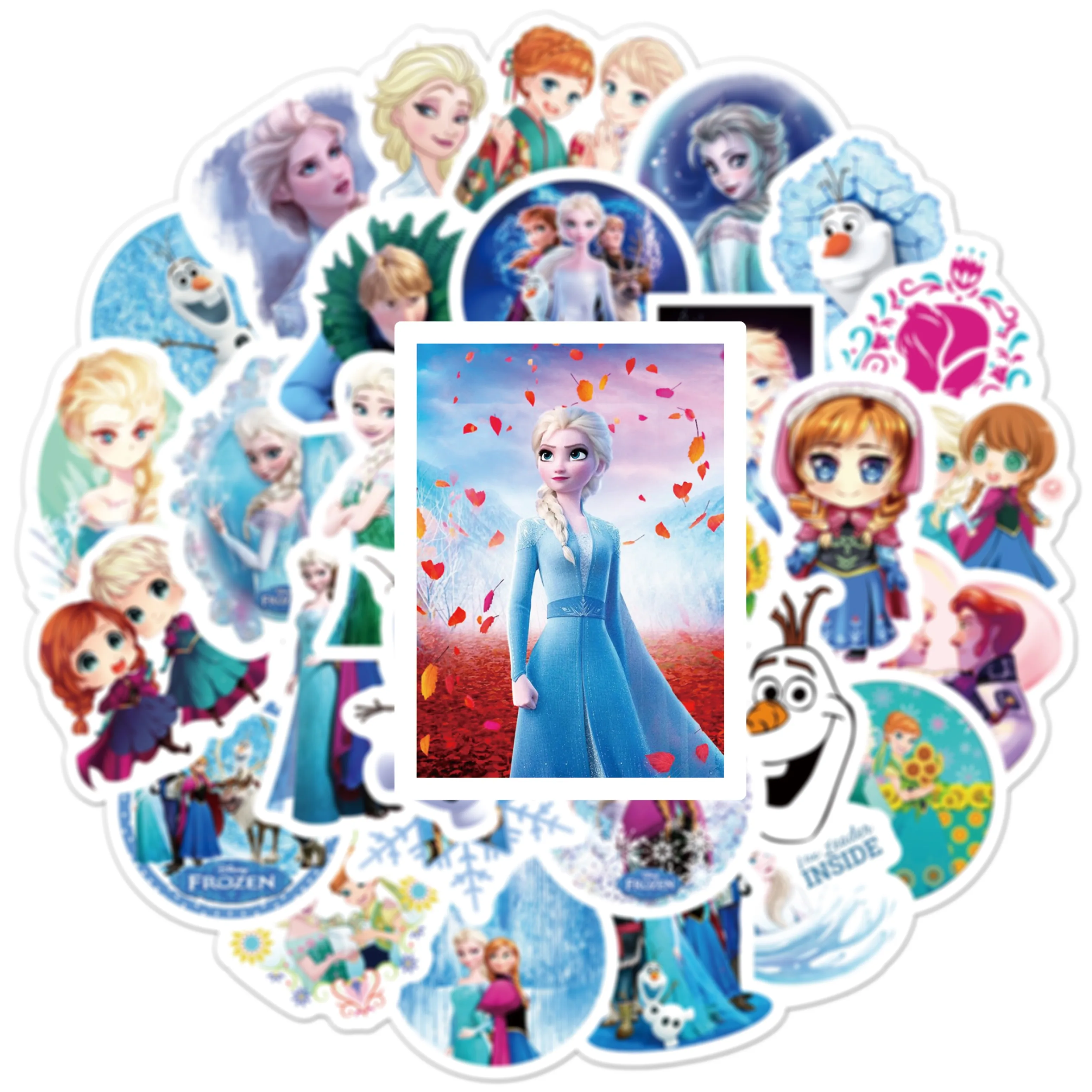 50Pcs Disney Frozen Princess Stickers Gift for Phone Luggage Scrapbooking Photo Album Stationery Decoration Sticker Toys