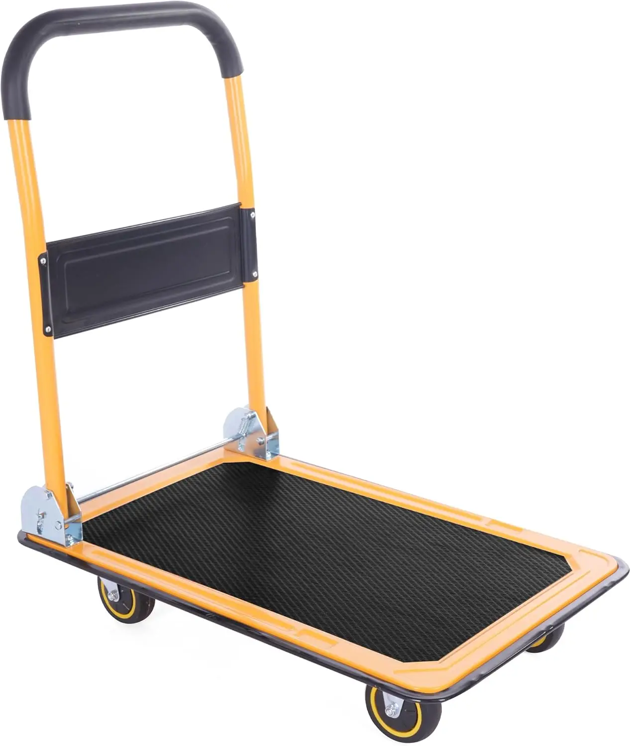 

80876- Foldable Platform Truck Push Dolly 330 lb. Weight Capacity Black and Yellow 28.75" x 18.75" x 33"