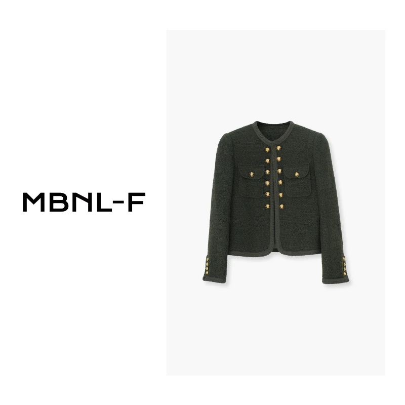 

Золотистая двубортная куртка-жакет MBNLF Small Fraance Outerwear XMV55, модная приталенная модель с длинными рукавами, осенняя куртка-жакет.