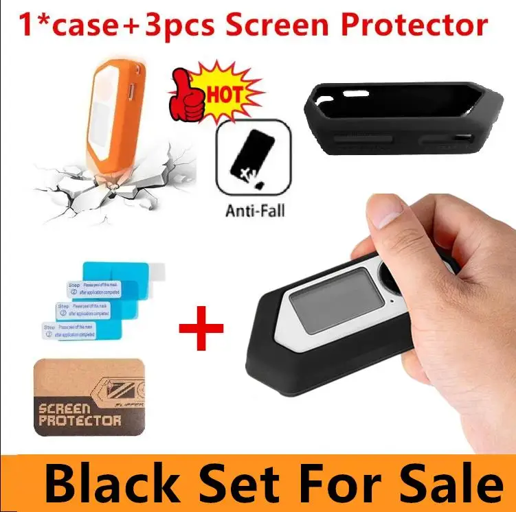 

Black Silicone Case +3pcs Screen Film Cover Game Console Screen Protector + For Flipper Zero Electronic Game Accessories Gift