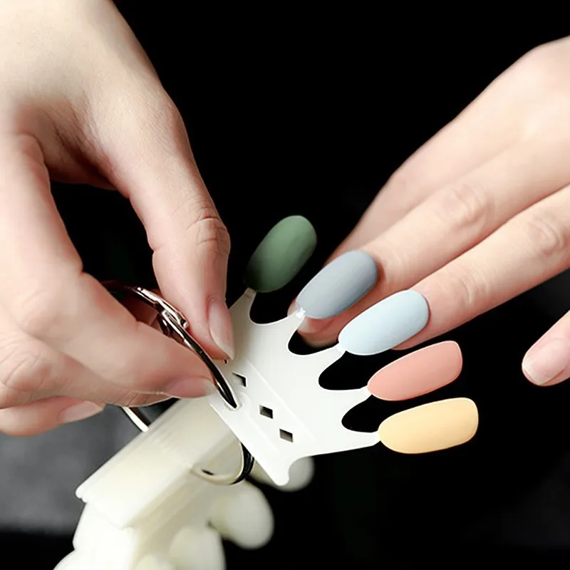 

5*10Pcs Crown Shape False Nail Tip Display Board White/Black/Clear/Natural Color Card Gel Polish Nail Art Palette Manicure Tools