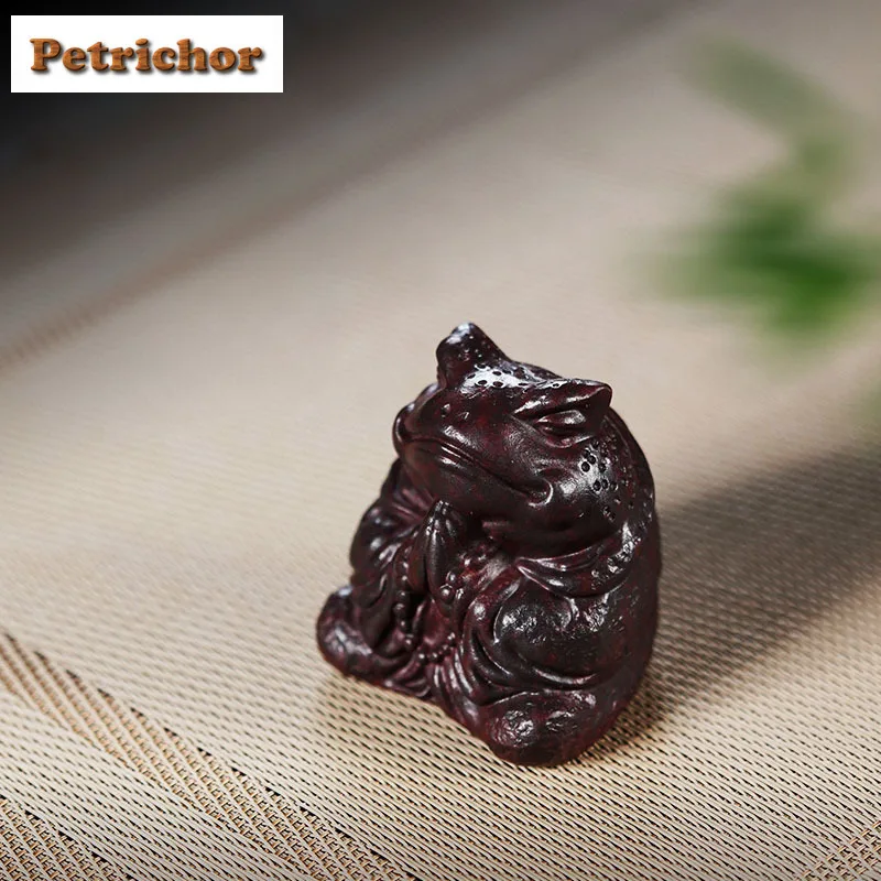 Yixing Zisha Toad Immortal Tea Pet Japanese Tea Sculpture Tea Figurine Play Toys Tea Statue Ornaments Drinkware Craftsmanship