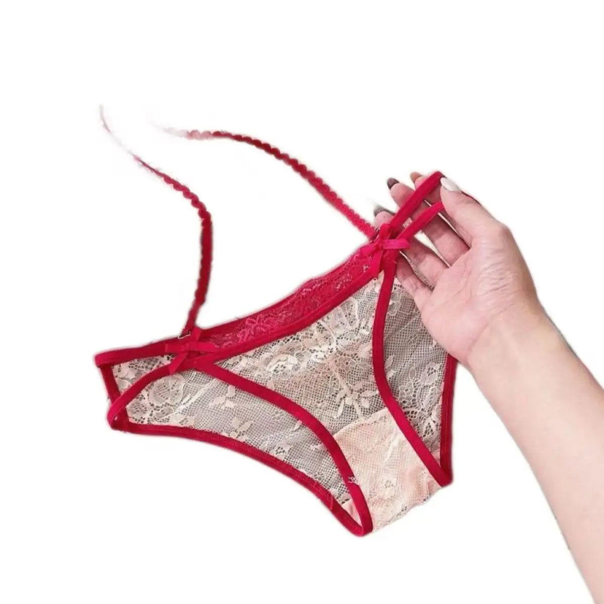 

Женские сексуальные трусики с низкой посадкой, кружевной отделкой, прозрачные, с вырезами, уникальным дизайном и милым бантом