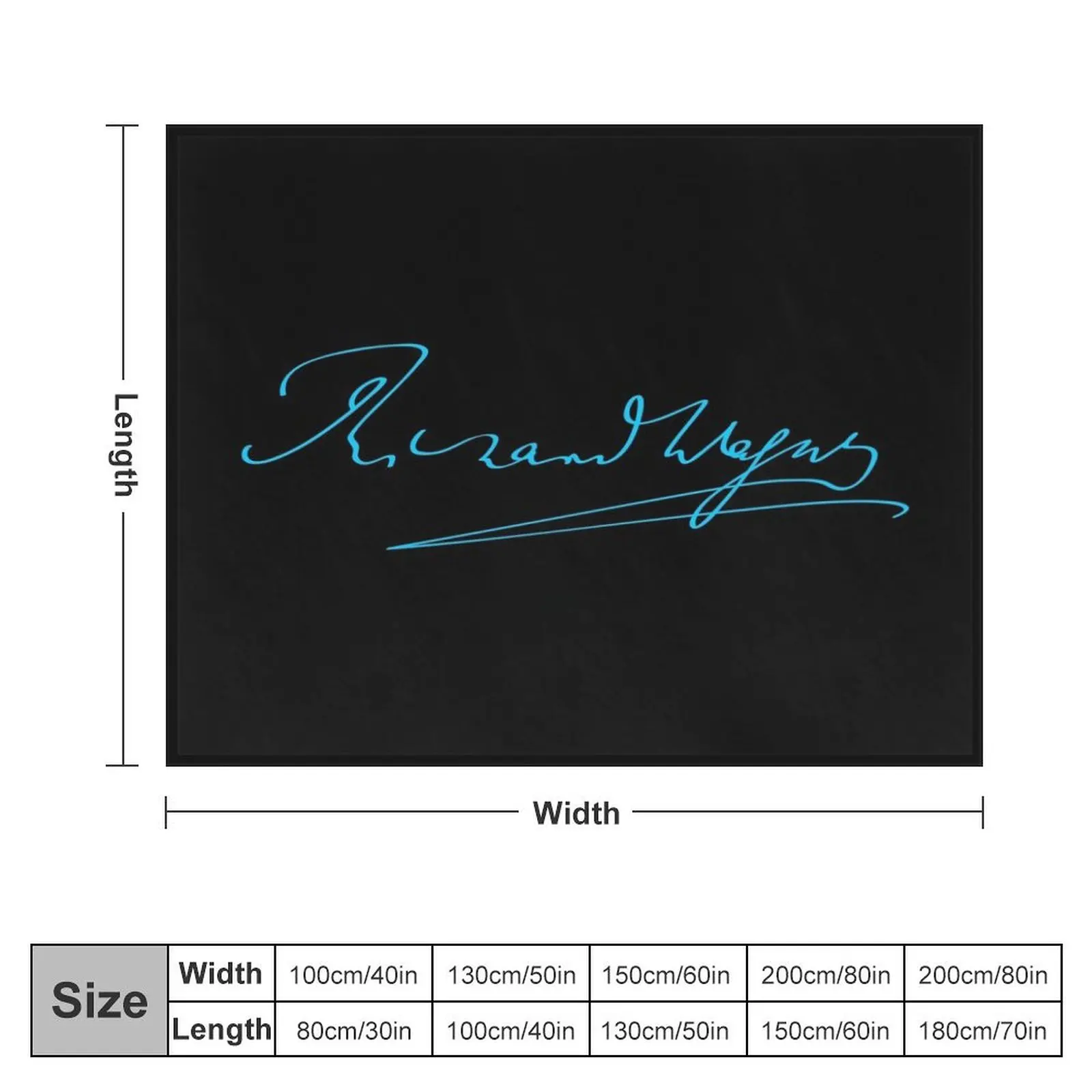 Richard Wagner - Signature - Blue - RB Throw Blanket Soft Blankets Sofas Of Decoration valentine gift ideas Blankets