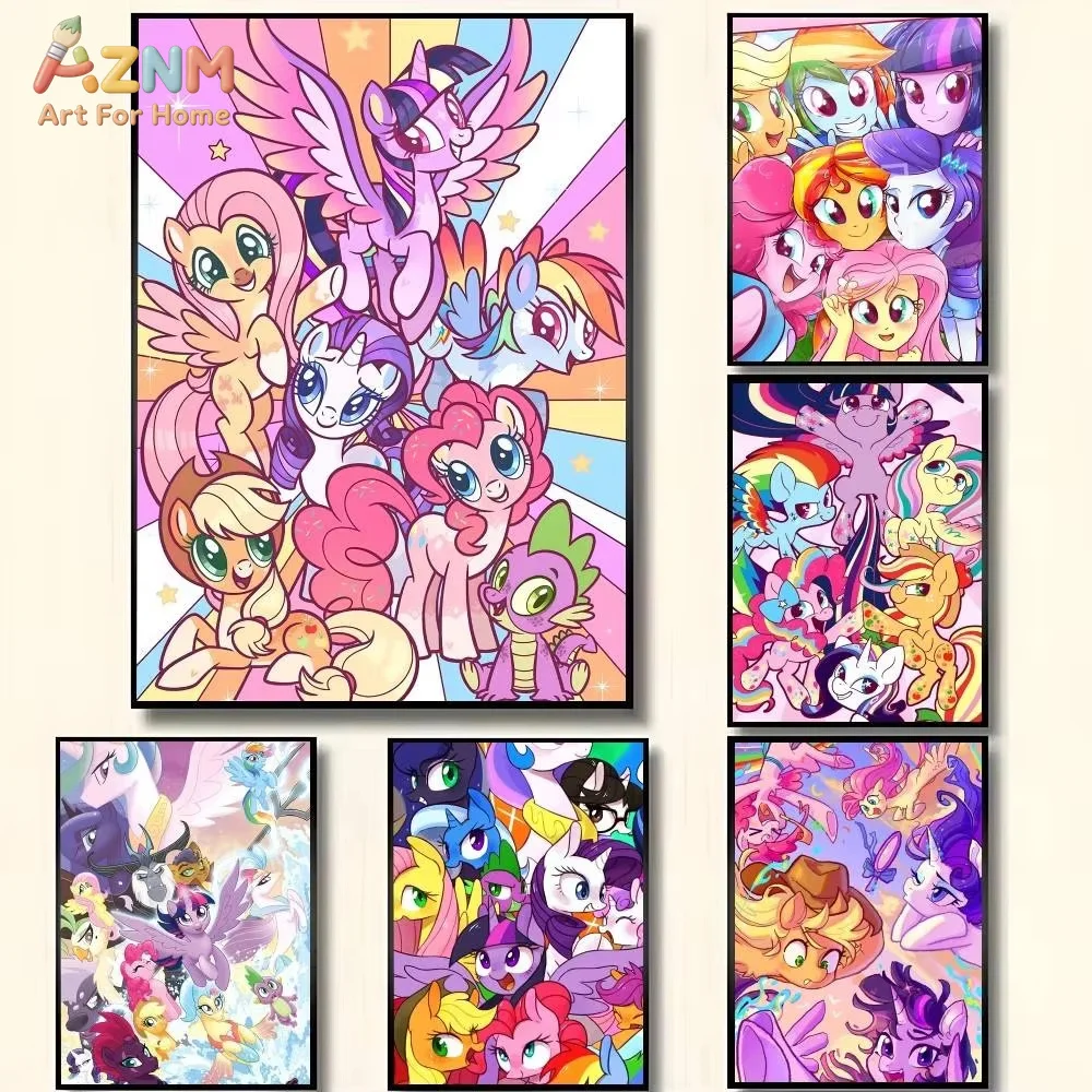 1pc Cartoon Anime My L-Little Cute Ponys Posters High Quality  Wall Art Room Decor