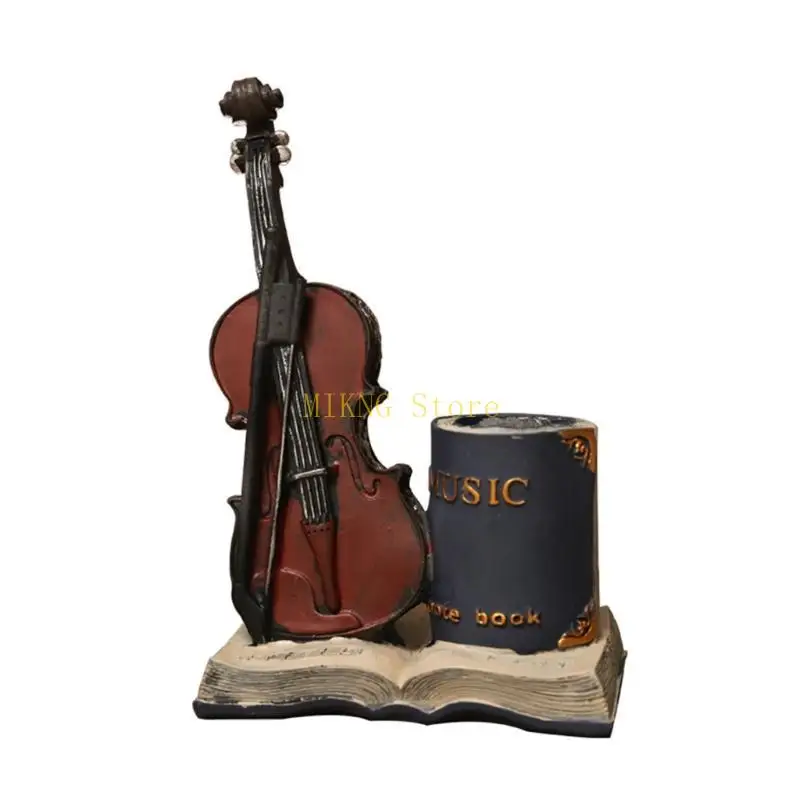 Antique Pen Cup Saxophon Pencil Penciler Fuente pluma Postbount Presente Adornos escritorio vintage para escuela en