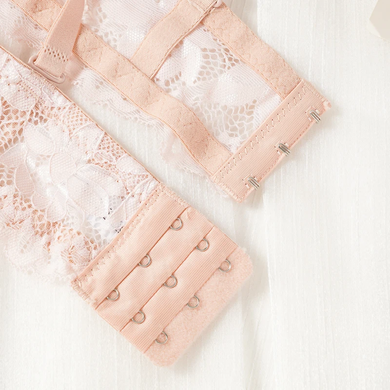 حمالات صدر نسائية رافعة للصدر نصف كوب من الدانتيل الفرنسي حمالة صدر مُزينة بالزهور وجزء سفلي سميك متجمع سلك داخلي 36-42 كوب B/C ملابس داخلية ناعمة #5