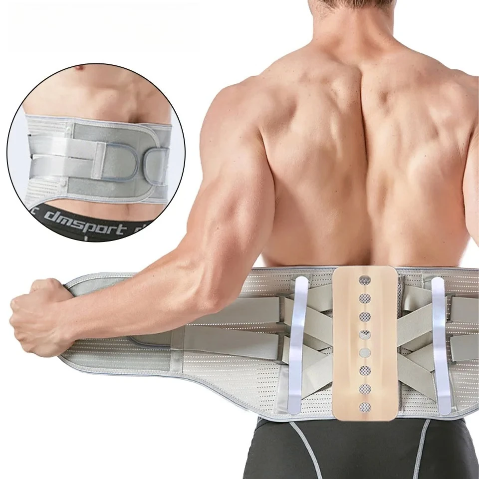 Sports Waist Protection Warmth Breathable Lumbar Fixation Belt Lumbar Belt Imitation Vertebra Wider Steel Plate Support Unisex