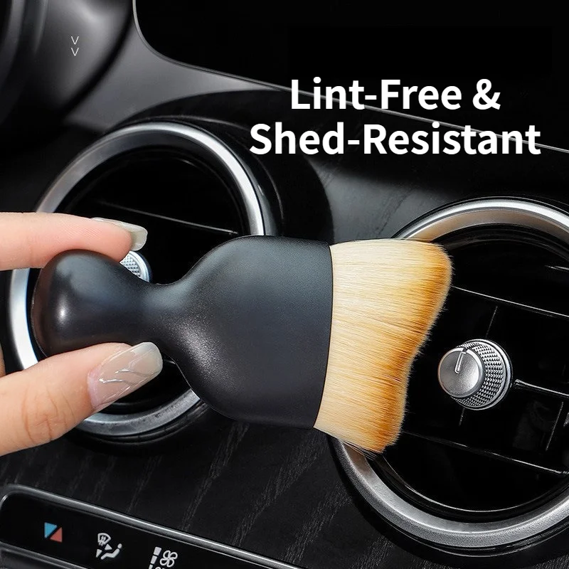 Car Gap Dust Removal Brush Short Plush Interior Cleaning Brush Air Vent Cleaning Tool Auto Daily Care Practical Accessories