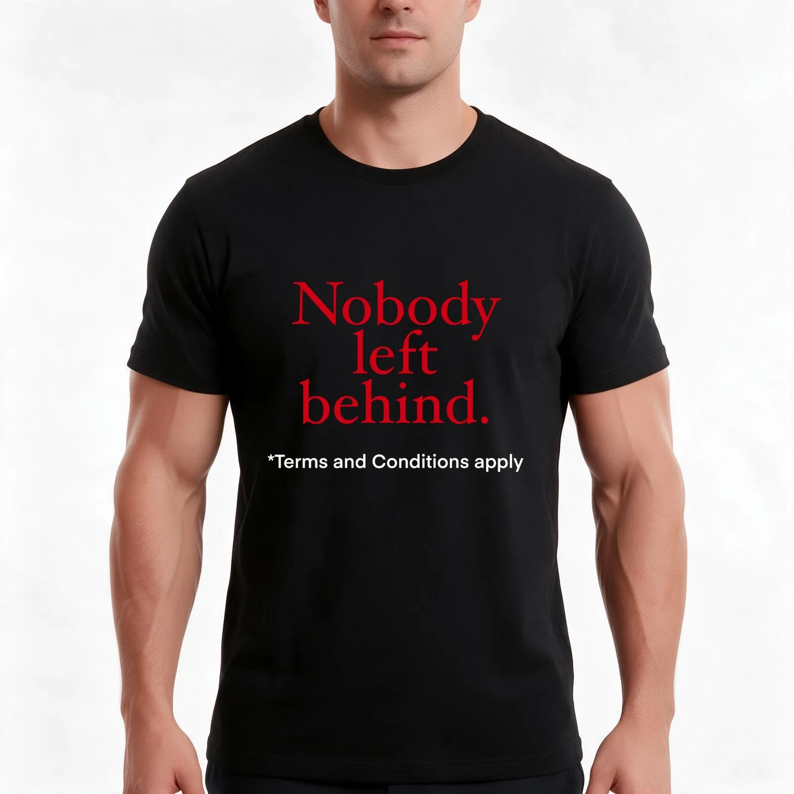 Nobody left behind T-Shirt, Summer Casual Cotton Tee, Oversized Streetwear Tops, Vintage Graphic Print, Loose Fit Short Sleeve