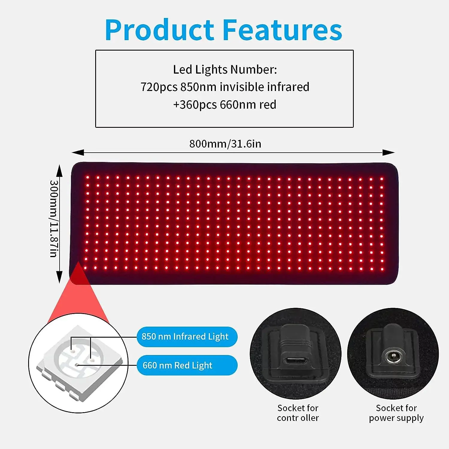 Red Infrared Therapy Belt Body Wearable Wrap Large Heating Pad Led Beauty Devices For Face And Body Shoulder Joint Muscle