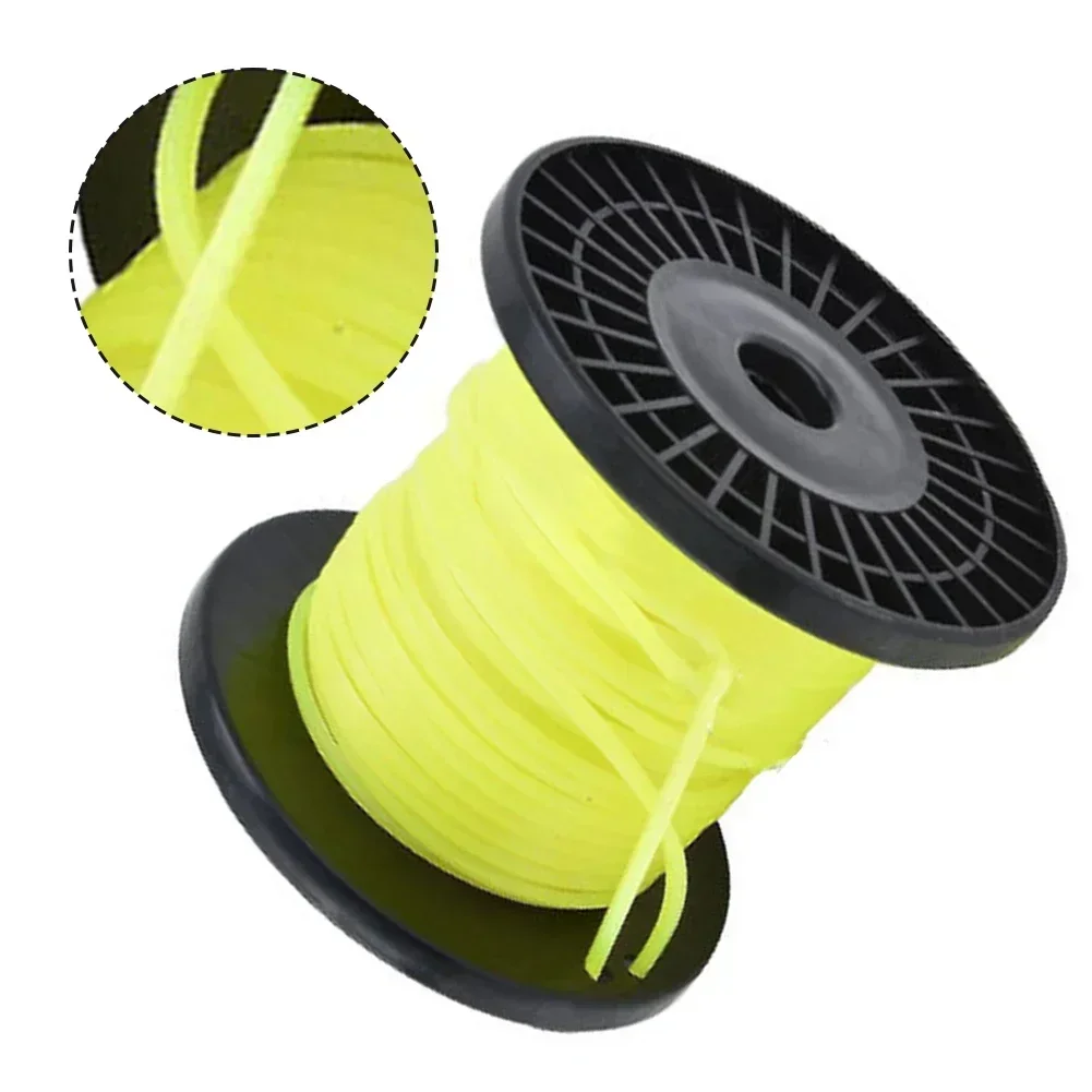 Spare Yellow Square Trimmer Line Wire For Grass Brushcutters Nylon 3mm X 100m Herramientas Ferramentas Taladros Parafusadeira