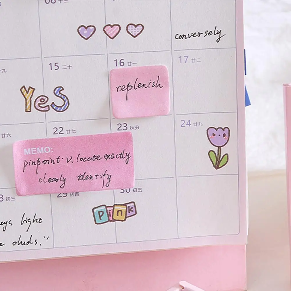 210 Sheet Self Adhesive Memo Sticky Pads Cute Pastel Solid Color Sticky Notes Memo Pads For Kids Stickers Stationery School