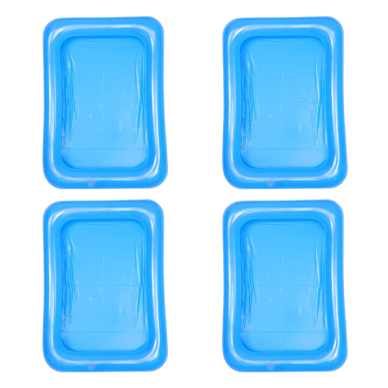 4 Pcs Pool Accessories Small Cooler Inflatable Ice Buffet Fruit Salad Inflatable Ice Bar Ice Drink Pvc Serving Tray