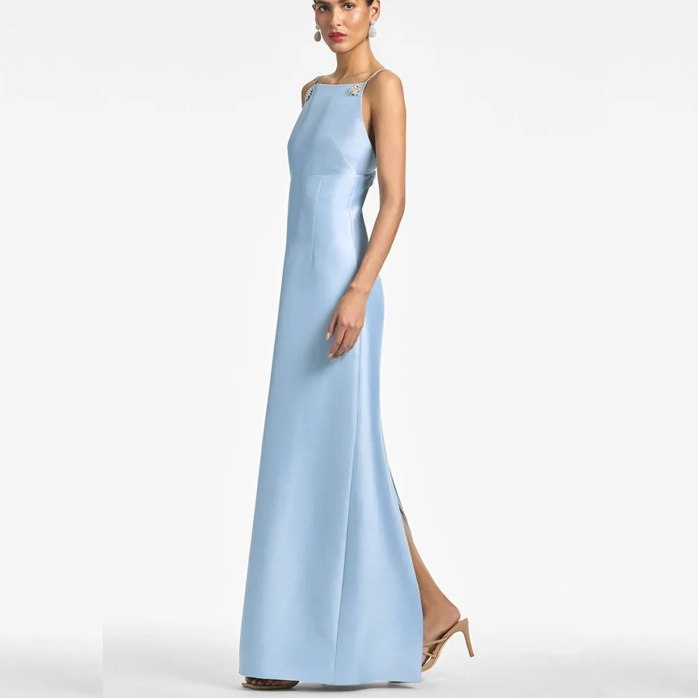 Elegant Evening gowns Square collar Sleeveless Straight Fashion Spaghetti High quality Customize Formal occasion Wedding 2025