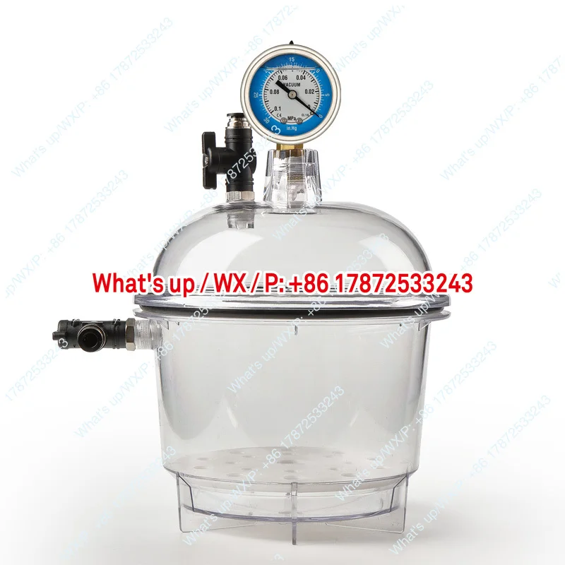 Lab Plastic Vacuum Dryer 150mm/250mm with Double Valve Cover Pressure Gauge - Efficient Drying Equipment for Scientific Use