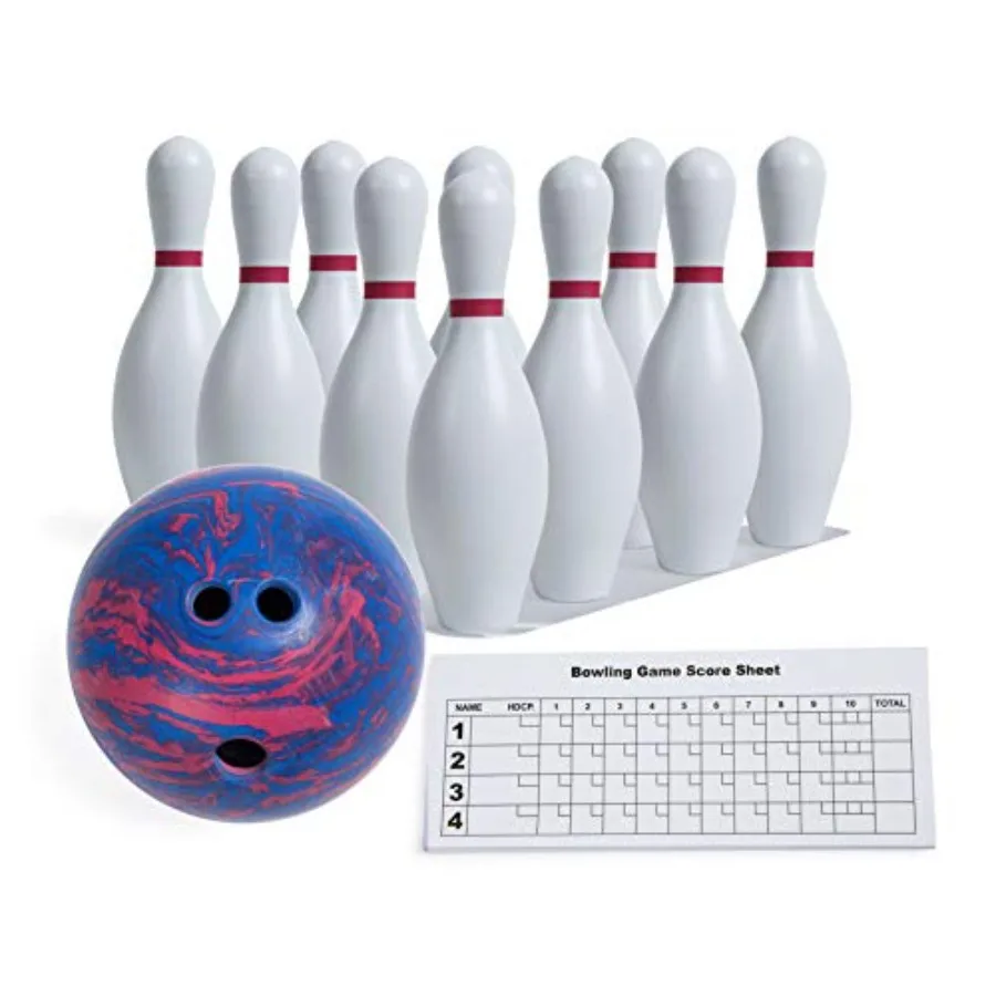 

Weighted Foam Bowling Pin Set for indoor play, high-density foam material, vibrant red and white colors, non-slip base and dura