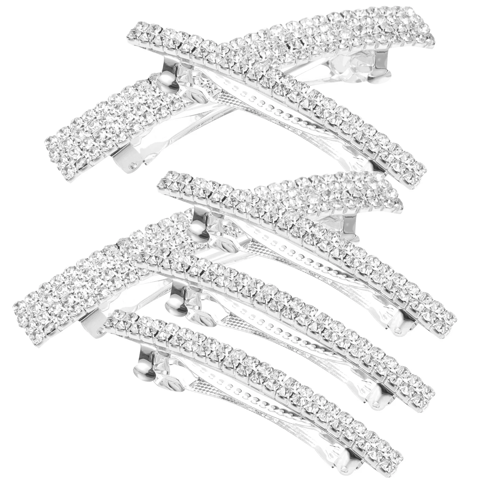 6 قطع من مشابك الشعر المصنوعة من حجر الراين للنساء، إكسسوارات الزفاف الأنيقة، مشابك شعر مرصعة بالجواهر، مشابك من حجر الراين