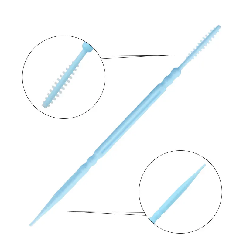 300Pcs Per Bottle Double Head Fishbone Micro Brushes Disposable Colorful Interdental Sticks Lash Brow Makeup Cleaning Applicator
