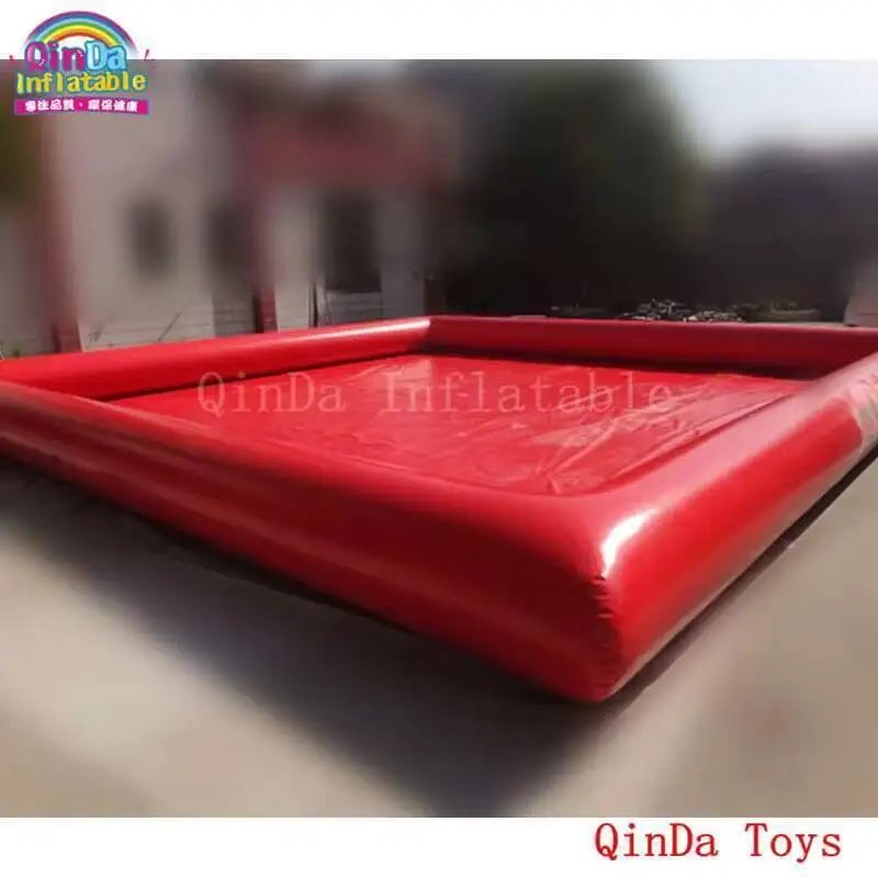 Piscine gonflable géante de couleur rouge de pompe à air libre, piscine gonflable d'eau pour les enfants et les adultes