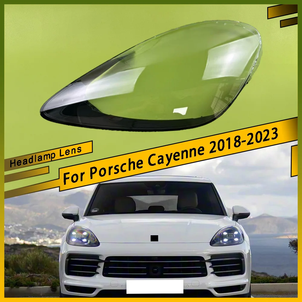 

For Porsche Cayenne 2018-2023 Car Front Headlamps Headlight Cover Transparent Lampshade Front Headlight Cover Shell Car Gadgets