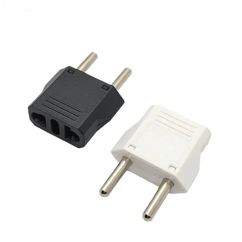 Black White Universal Russia Korea European Plug Mini US to EU Converter 4.8mm 6A AC Electric Euro Travel Plug Adaptor 125V 250V