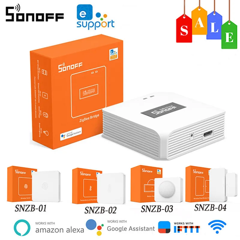 SONOFF SNZB-01 02 03 04 Smart Sensor Wireless Smart Home Sensor Remote Control Via EWeLink Work With Alexa Google Home ZBBridge