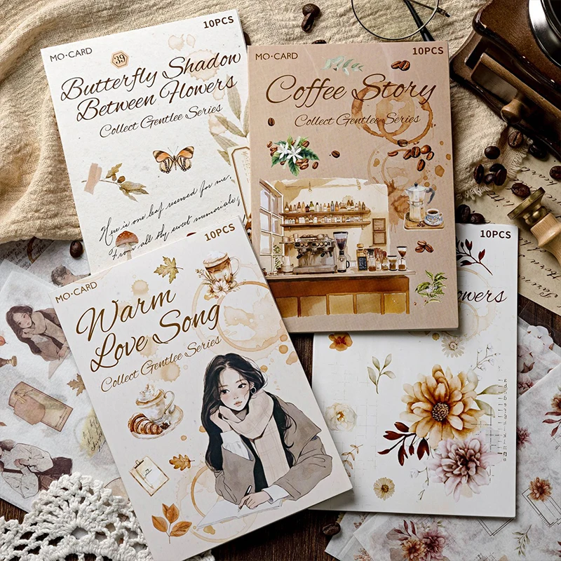 Mr.Paper Collect Gentle Series Vintage Flower Character Landscape Material Collage Sticker Book Creative DIY Journal Stationery