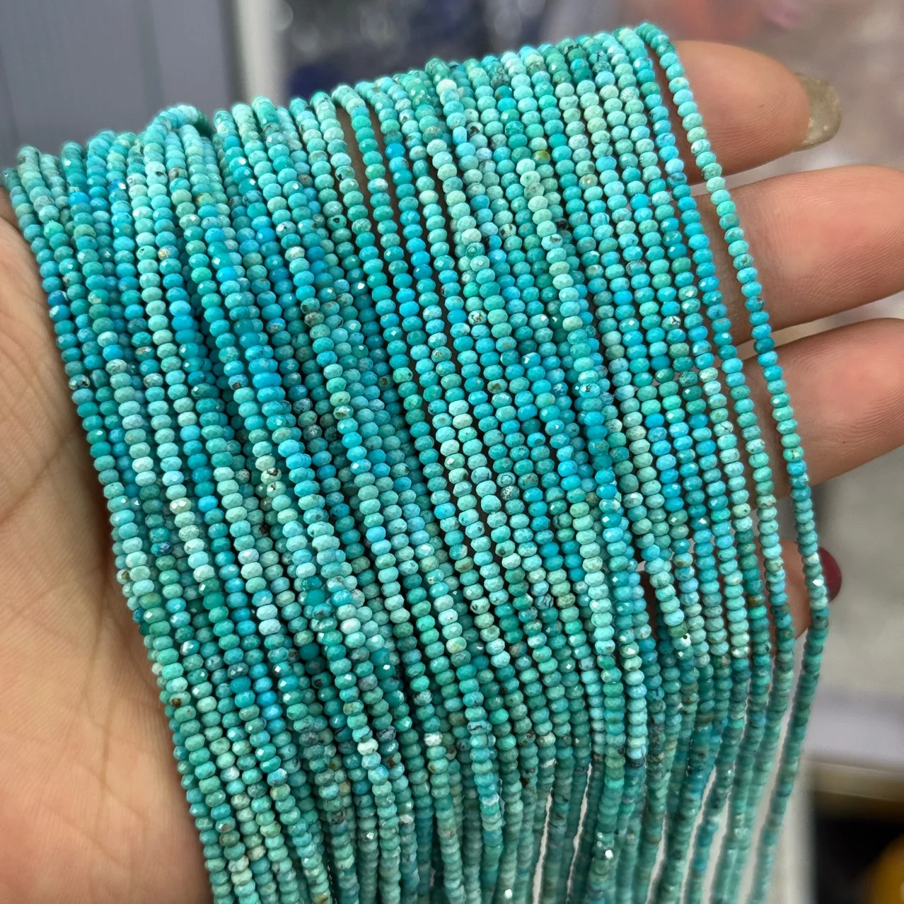 1x2mm Natural Blue-green Turquoise Flat Beads Loose Beads Gradual Change Color Diy Necklace Bracelet for Jewelry Making