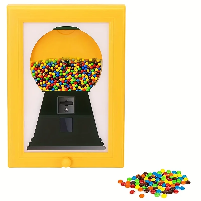 Square Wall Mounted Candy Dispenser Photo Frame, Hanging Gumball Dispenser Frame for Candies Nuts Pet Snacks, Christmas Holiday