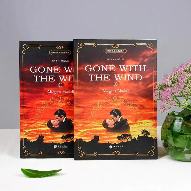 

Gone with The Wind 2 Volume Set Classic American Historical Romance Novel Timeless Civil War Fiction Masterpiece Book