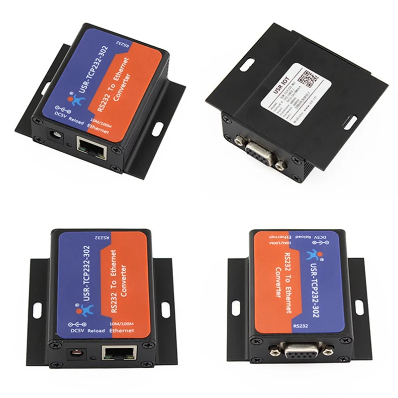 

【BRAND NEW】USR-TCP232-302 Serial RS232 To Ethernet TCP/IP Server Module Ethernet Converter Support DHCP/DNS Black EU Plug