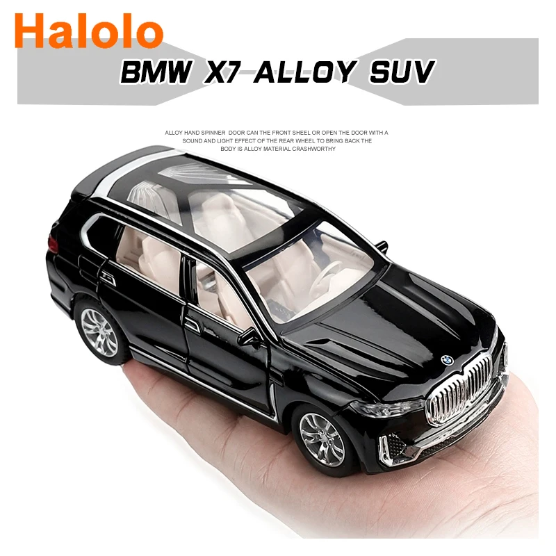 

Halolo 1:32 BMW X7 имитация игрушечных автомобилей из сплава литые тянущиеся назад детские игрушки внедорожники подарок A35