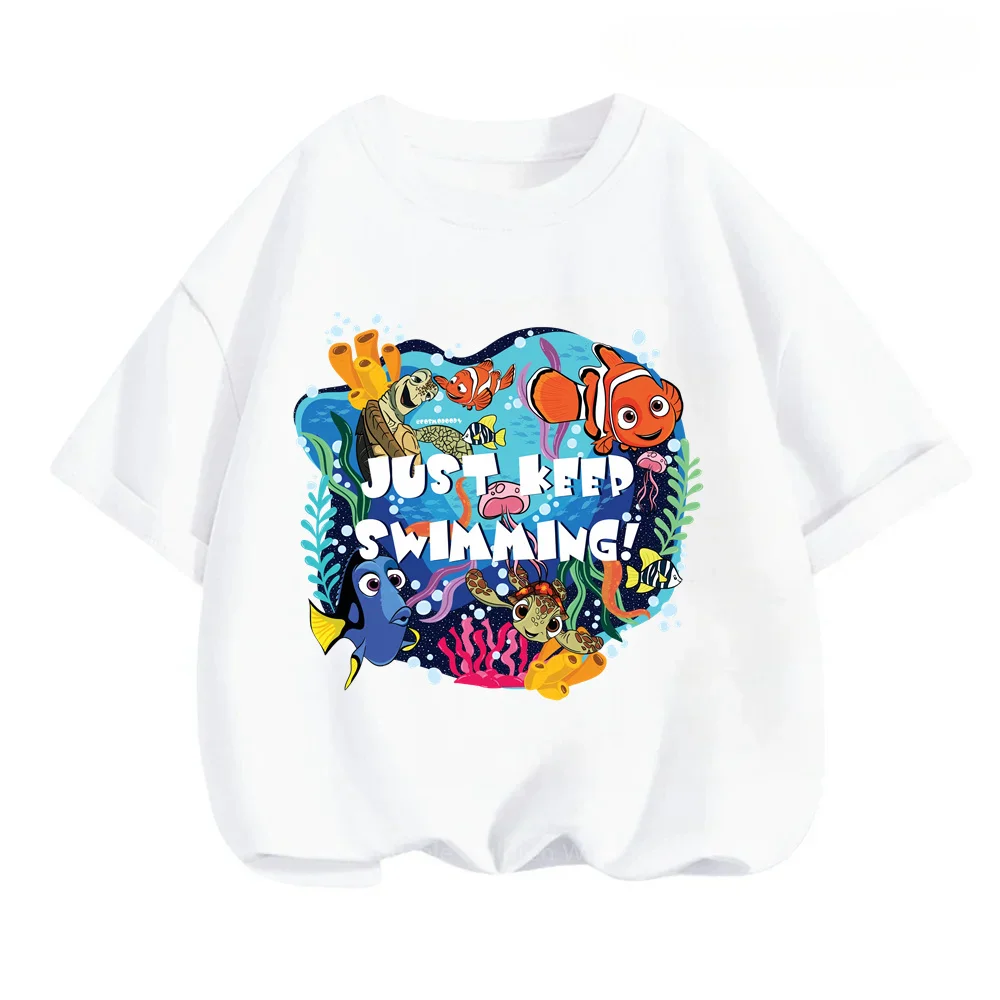 Cute Trendy Summer Styles for Children! Disney's Finding Nemo T-shirts with Enchanting Cartoon Prints Ideal for Both Boys Girls