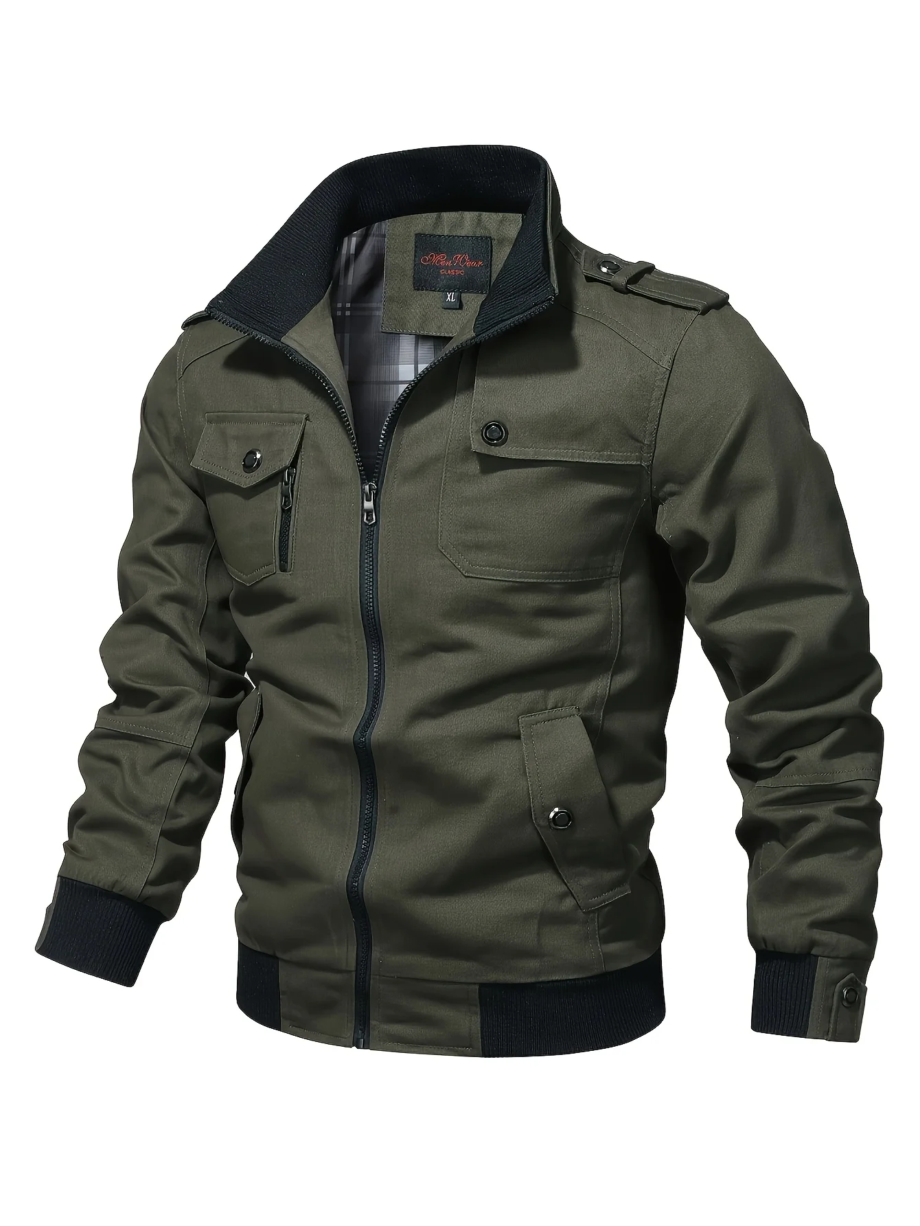 

Men's standing collar workwear jacket casual jacket