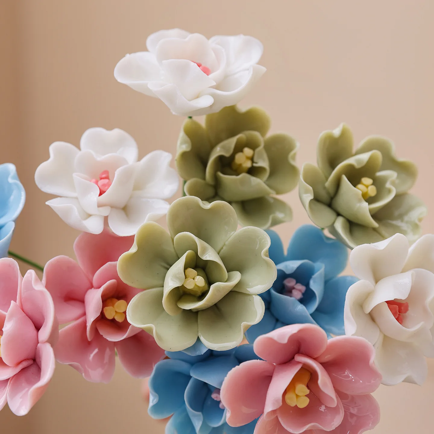 5 Stück Wildblumen Hochtemperaturbeständige Handgefertigte Keramik-Simulationsblumen Ewige Blumen für Geschenke und Heimdekoration – Detail 6