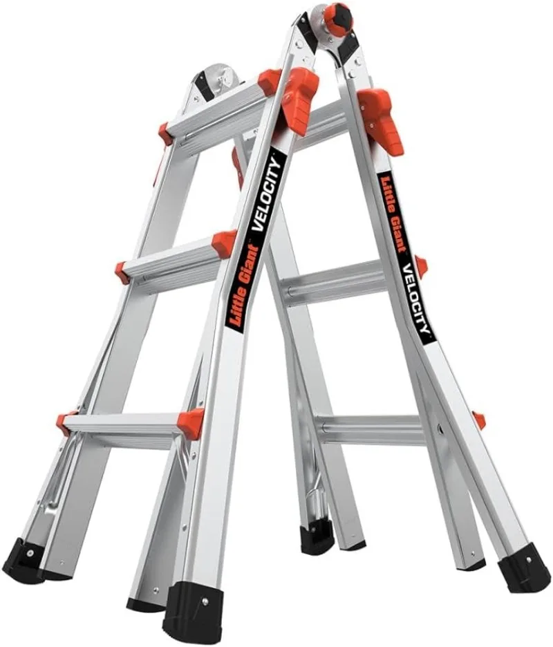 Little Giant Ladder Systems, Velocity, M13, 13 pies, escalera multiposición, aluminio, tipo 1A, clasificación de peso de 300 lbs, (15413-001)