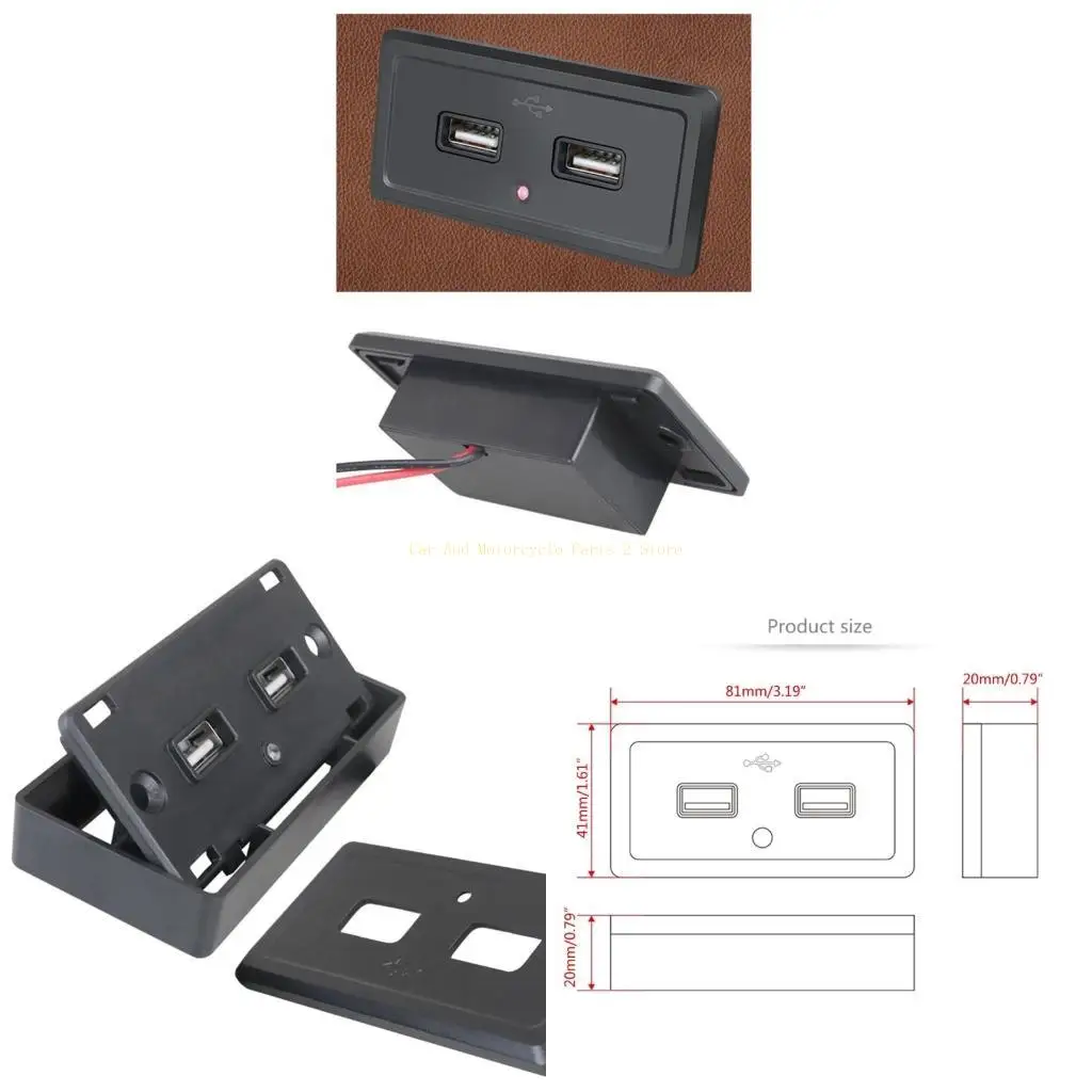 

Twin USB 12V 24V панель Car Chargers сокет 3.1A USB -зарядная панель для автомобиля