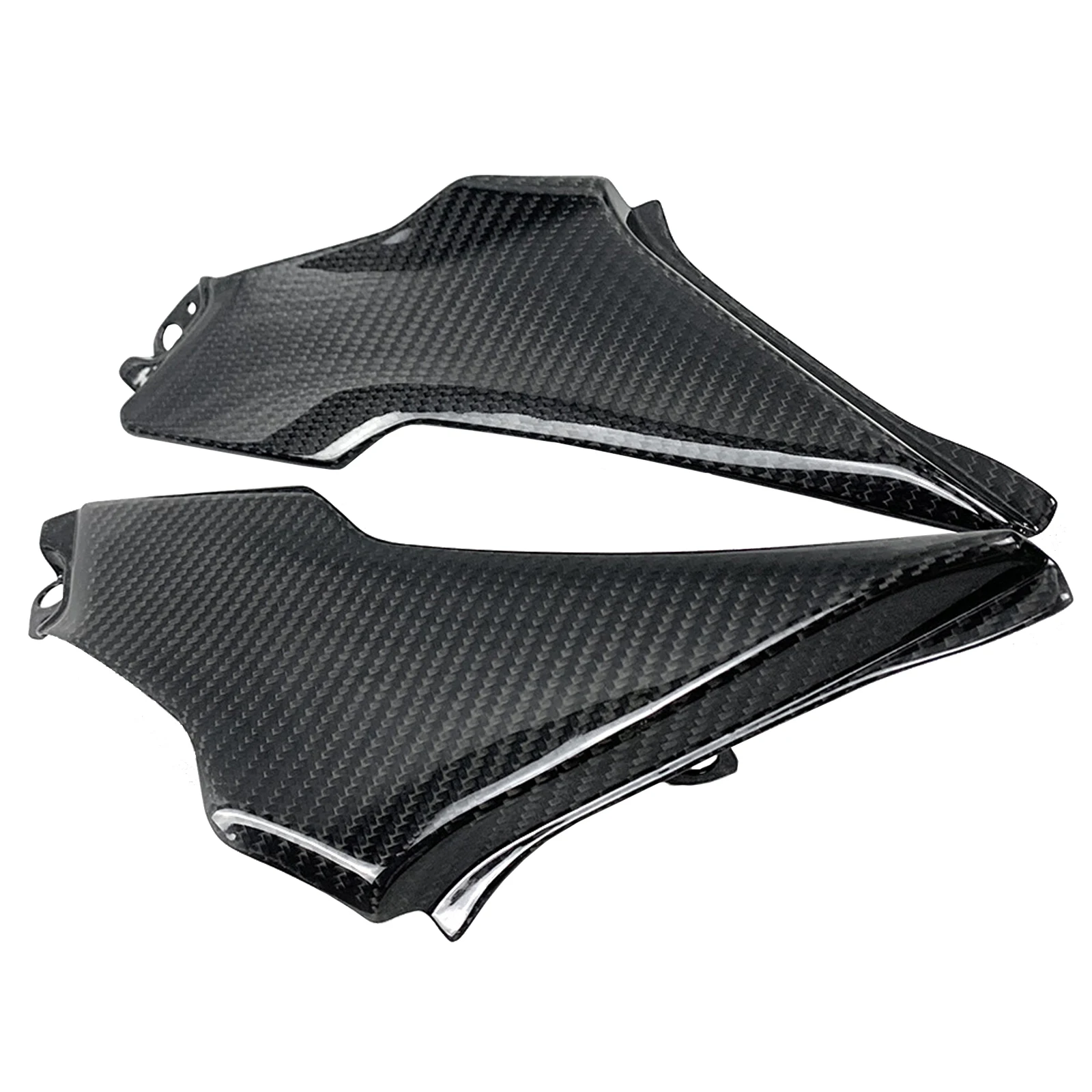 Alta qualidade kawasaki z900 2017-2019 tampas laterais do tanque de fibra de carbono protetores de carenagem da motocicleta painéis de guarnição guard