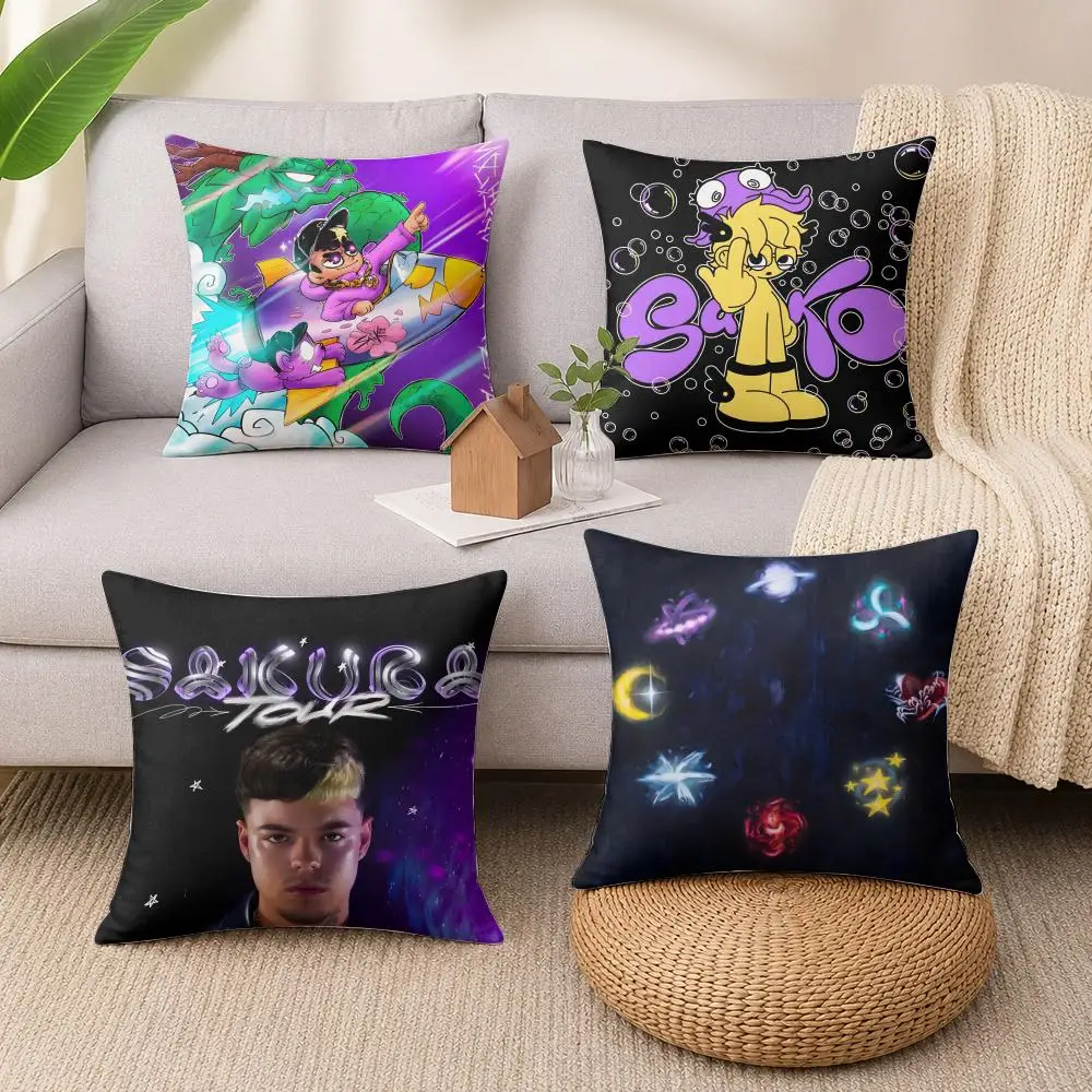 Singer S-Saiko Sakura Cushion Cover Wrinkle-Resistant Short Plush Cushion Covers Breathable Machine-Washable