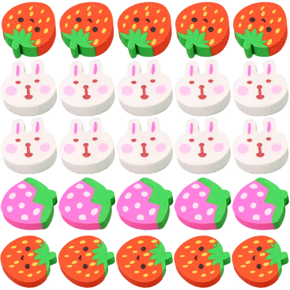 

60pcs Cartoon Erasers Mini Cute School Supplies for Kids Classroom Bulk Multi Function Safe Decorative