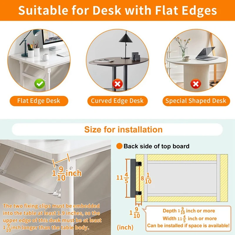 Desk Side Storage Under Desk Storage, Steel Hanging Desk Organizer, Laptop Holder, With Pen Holder,Desk Storage Holder