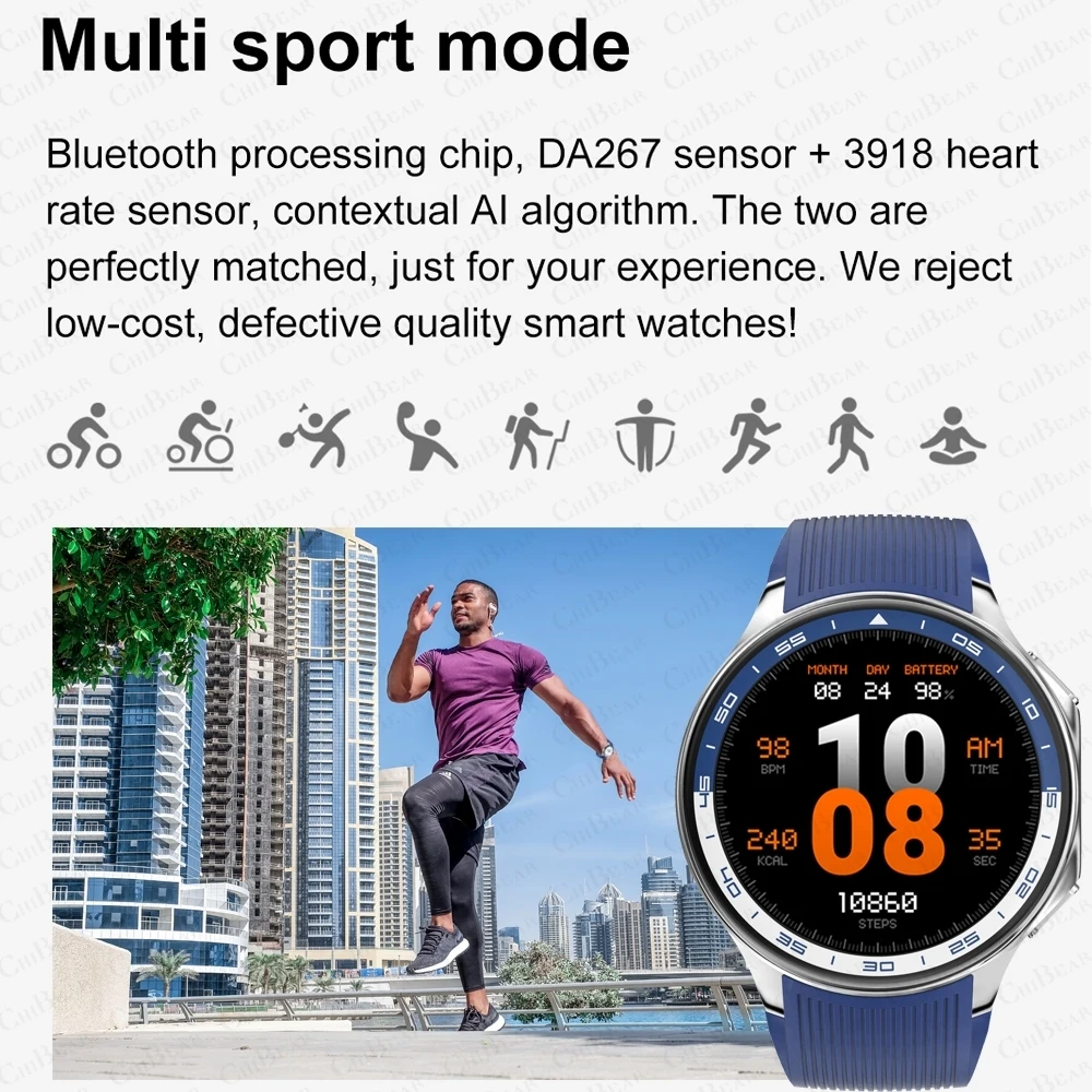 OPPO-reloj inteligente para hombre, pulsera con pantalla de visualización de 1,43 pulgadas, visión envolvente 3D, monitoreo de salud, llamada Bluetooth